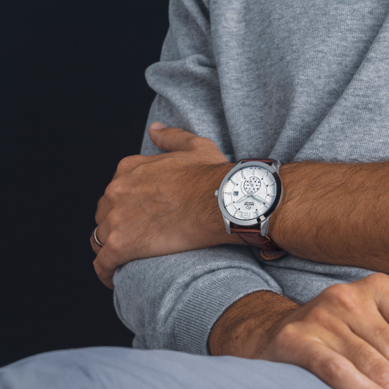 Jaguar J663/1 | Reloj con Esfera Blanca y Pulsera de Cuero Marrón | B&Couple​