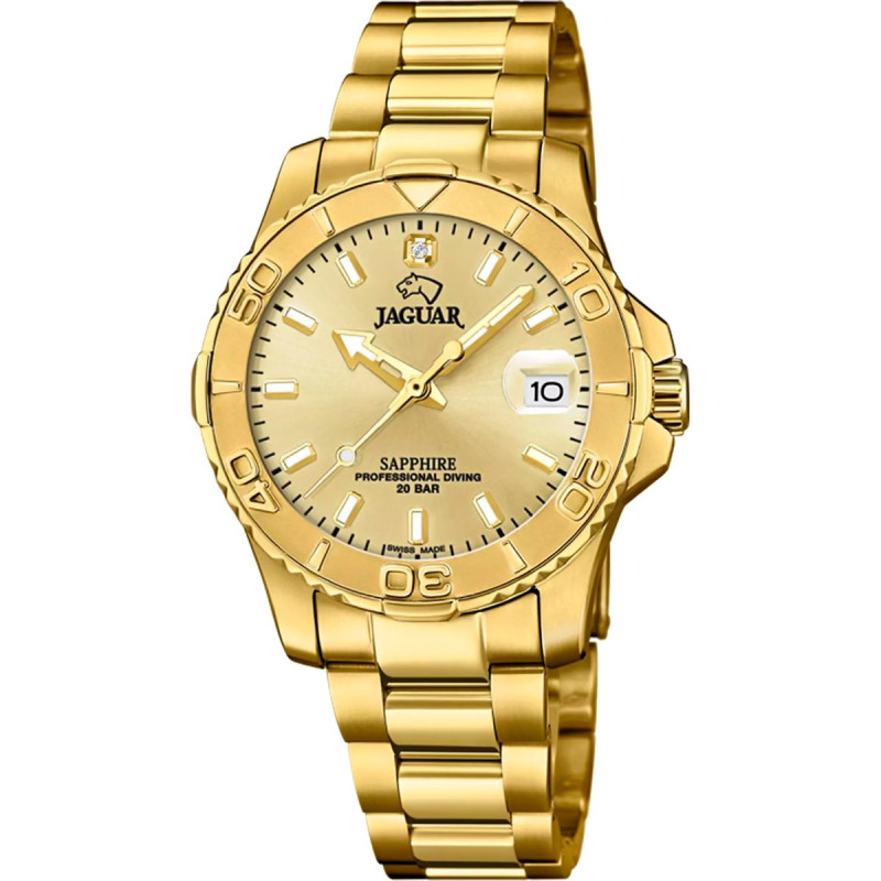 Reloj Jaguar J898/2 | Swiss Made mujer, cuarzo, 200 m, esfera champán | B&Couple