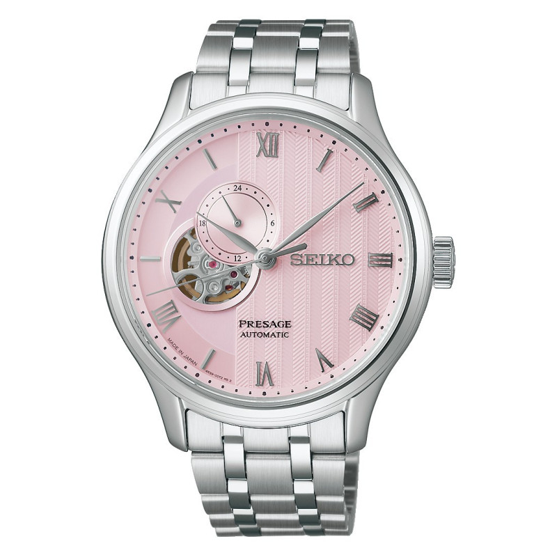 Reloj Seiko Presage Japanese Garden SSA465J1 | Automático con esfera rosa y open heart | B&Couple