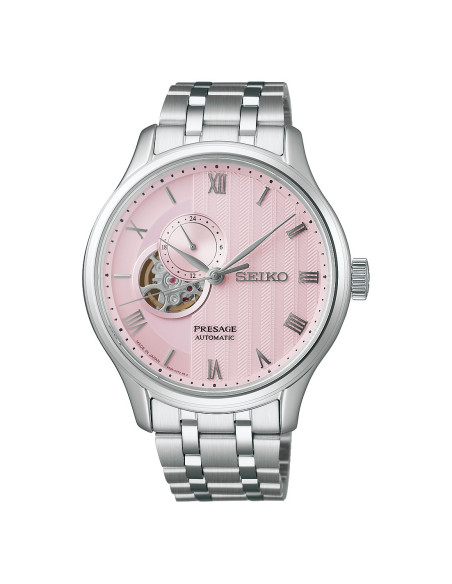 Reloj Seiko Presage Japanese Garden SSA465J1 | Automático con esfera rosa y open heart | B&Couple