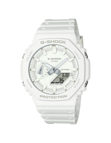 Reloj Casio G-Shock GA-2100-7A7ER | Diseño octogonal blanco | B&Couple