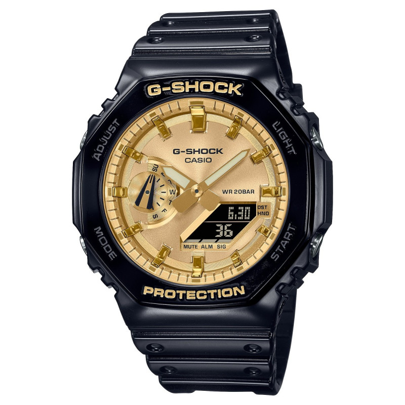 Reloj Casio G-Shock GA-2100GB-1AER | Negro con detalles dorados | B&Couple