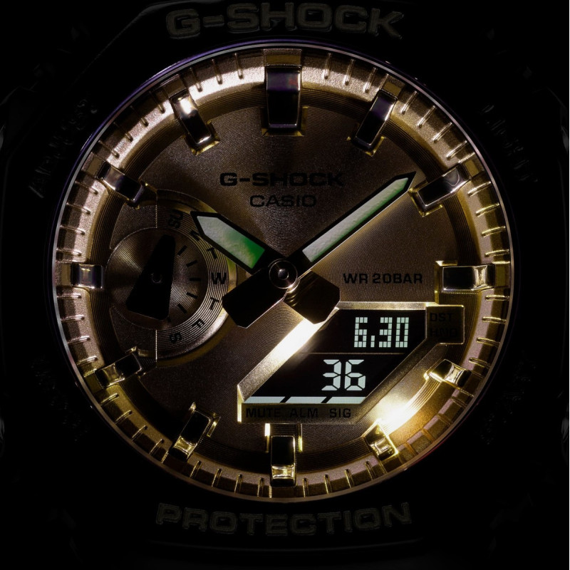 Reloj Casio G-Shock GA-2100GB-1AER | Negro con detalles dorados | B&Couple