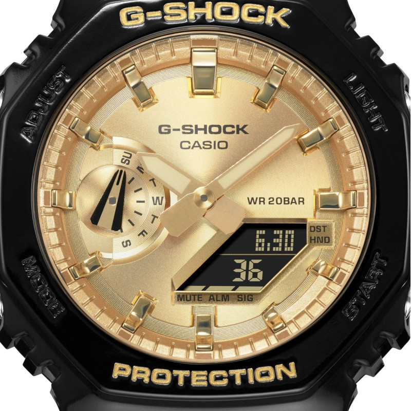Reloj Casio G-Shock GA-2100GB-1AER | Negro con detalles dorados | B&Couple