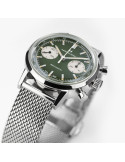Reloj Hamilton American Classic Intra-Matic Chrono H H38429861 | Cronógrafo mecánico verde y malla milanesa | Joyería Bellido