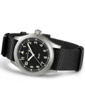 Reloj Hamilton Khaki Field Quartz 38 mm H69401430 | Cuarzo suizo, esfera negra y correa NATO | Joyería Bellido