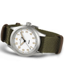Reloj Hamilton Khaki Field Quartz 38 mm H69401910 | Cuarzo suizo, esfera blanca y correa NATO verde | Joyería Bellido
