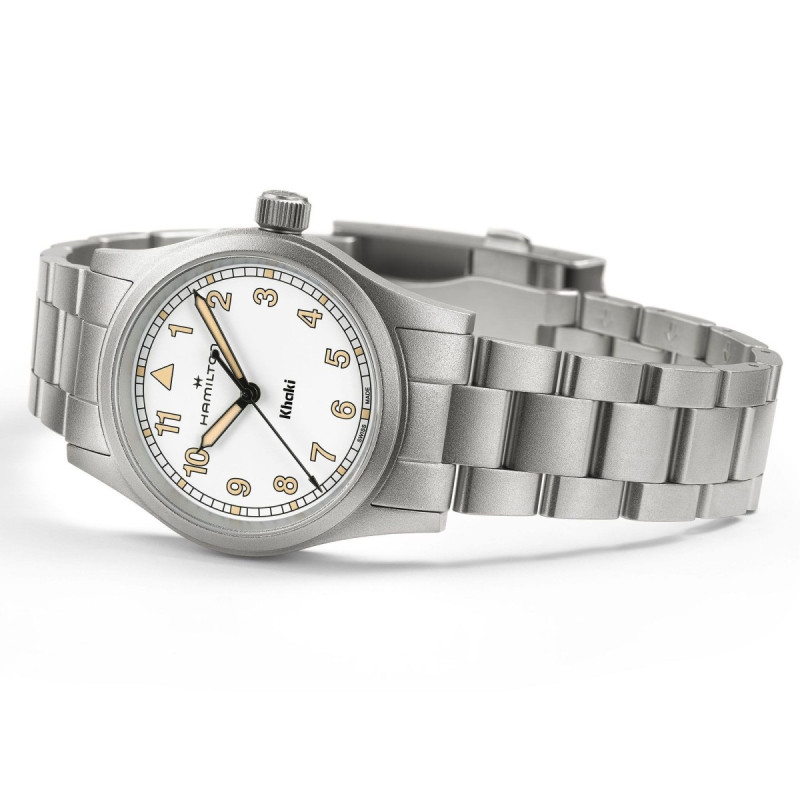 Reloj Hamilton Khaki Field Quartz 33 mm H69301110 | Reloj de cuarzo suizo con esfera blanca | Joyería Bellido
