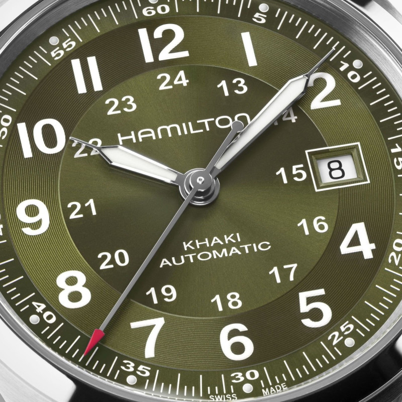 Reloj Hamilton Khaki Field Auto H70605160 | Automático 80 h reserva, esfera verde | Joyería Bellido
