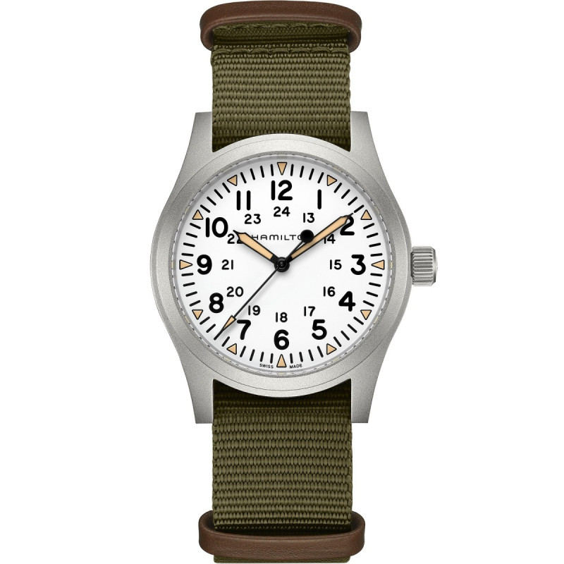 Reloj Hamilton Khaki Field Mechanical H69529913 | Mecánico 42 mm clásica esfera blanca | Joyería Bellido