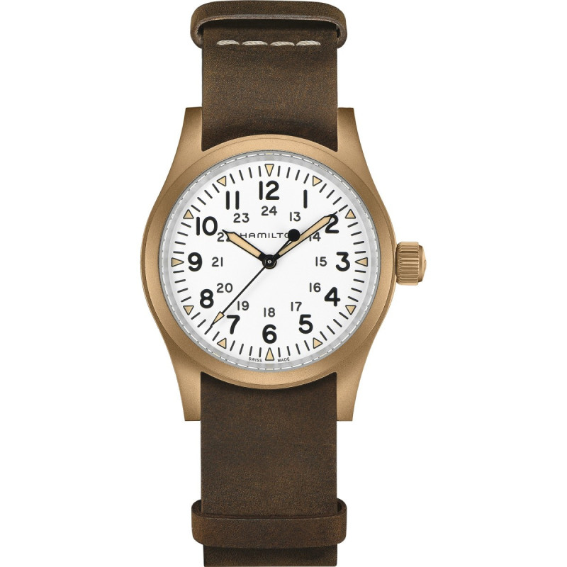 Reloj Hamilton Khaki Field Mechanical Bronze H69459510 | Mecánico 38 mm bronce y piel | Joyería Bellido