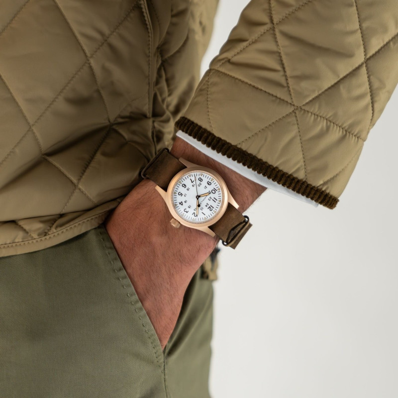Reloj Hamilton Khaki Field Mechanical Bronze H69459510 | Mecánico 38 mm bronce y piel | Joyería Bellido