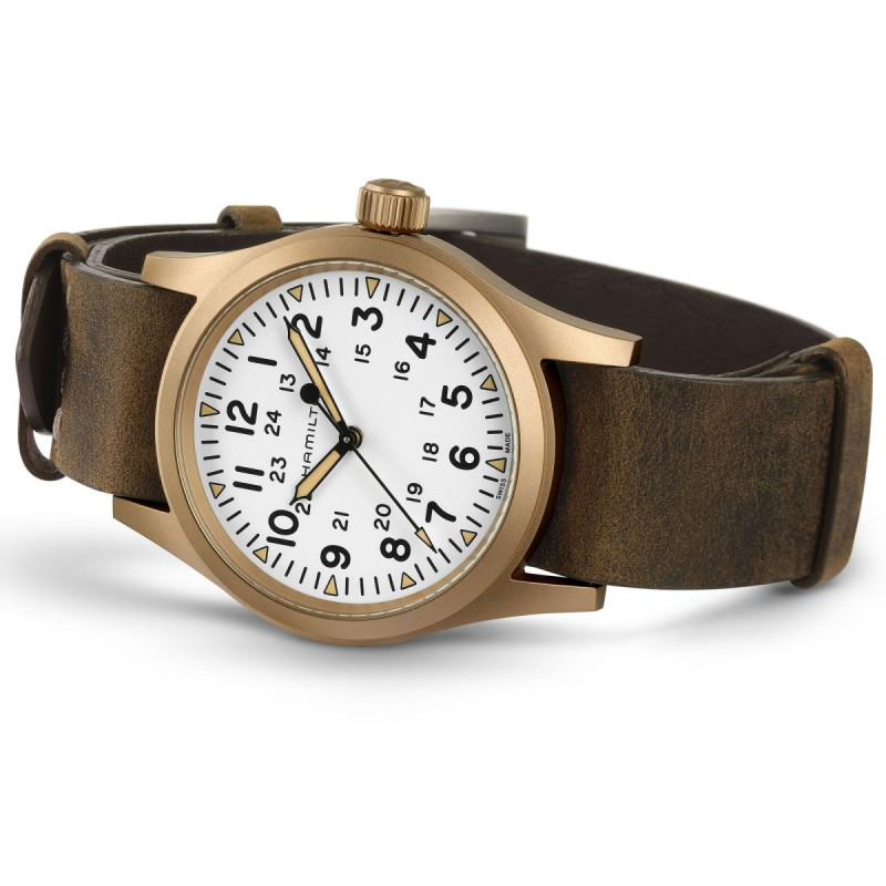 Reloj Hamilton Khaki Field Mechanical Bronze H69459510 | Mecánico 38 mm bronce y piel | Joyería Bellido