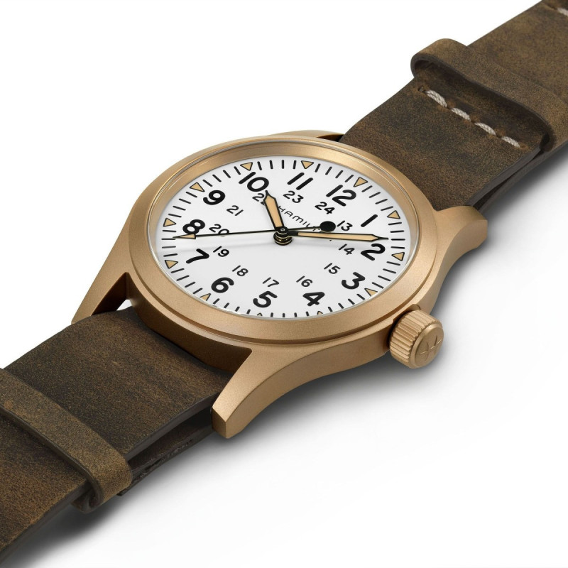 Reloj Hamilton Khaki Field Mechanical Bronze H69459510 | Mecánico 38 mm bronce y piel | Joyería Bellido