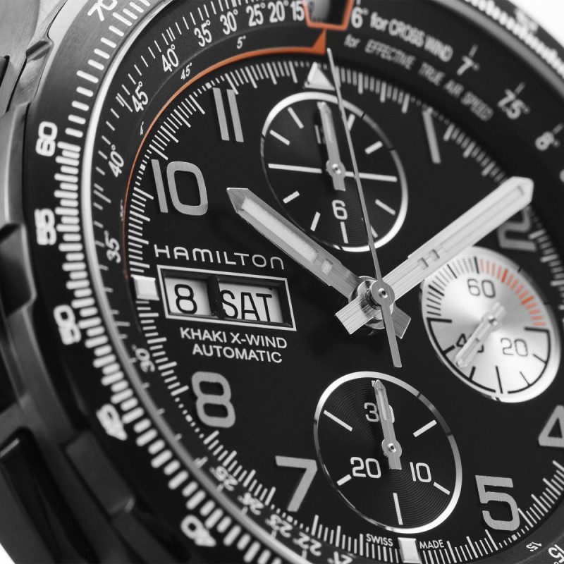 Reloj Hamilton Khaki X-Wind H77736733 | Cronógrafo automático 45 mm piloto | Joyería Bellido