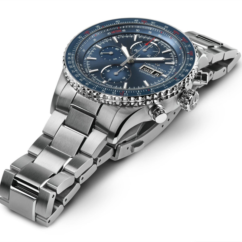 Reloj Hamilton Khaki Aviation Converter Auto Chrono H76746140 | Cronógrafo automático azul  | Joyería Bellido