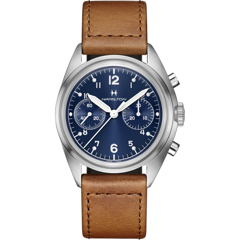 Reloj Hamilton Khaki Pilot Pioneer H76409540 | Mecánico cronógrafo azul 40 mm | Joyería Bellido