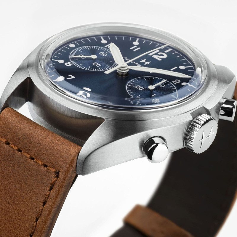 Reloj Hamilton Khaki Pilot Pioneer H76409540 | Mecánico cronógrafo azul 40 mm | Joyería Bellido