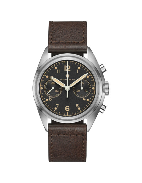 Reloj Hamilton Khaki Aviation Pilot Pioneer Mechanical Chrono H76409530 | Cronógrafo mecánico negro 40 mm | Joyería Bellido