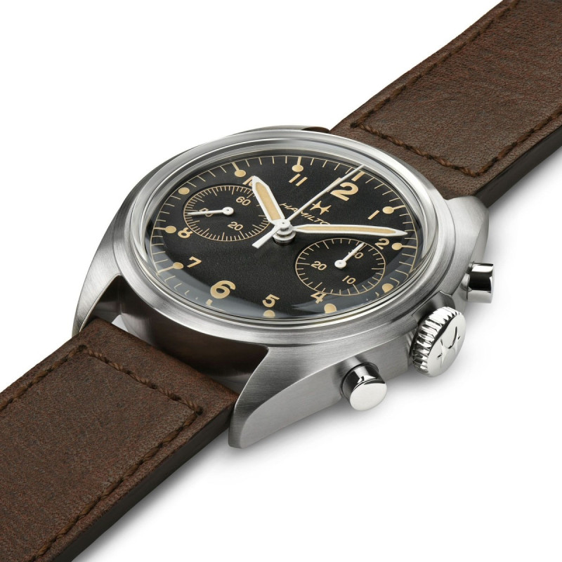Reloj Hamilton Khaki Aviation Pilot Pioneer Mechanical Chrono H76409530 | Cronógrafo mecánico negro 40 mm | Joyería Bellido
