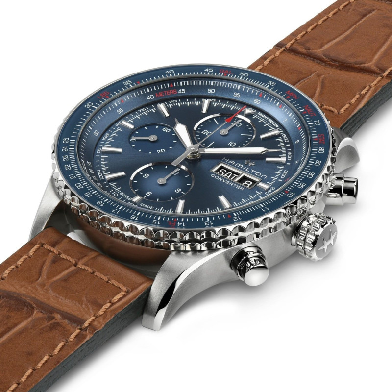 Reloj Hamilton Khaki Aviation Converter Auto Chrono H76746540 | Cronógrafo automático azul 44 mm | Joyería Bellido