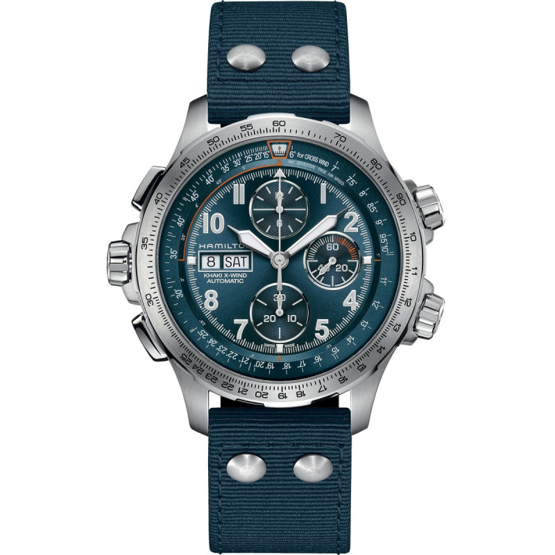 Reloj Hamilton Khaki Aviation X-Wind H77906940 | Cronógrafo automático azul 45 mm | Joyería Bellido