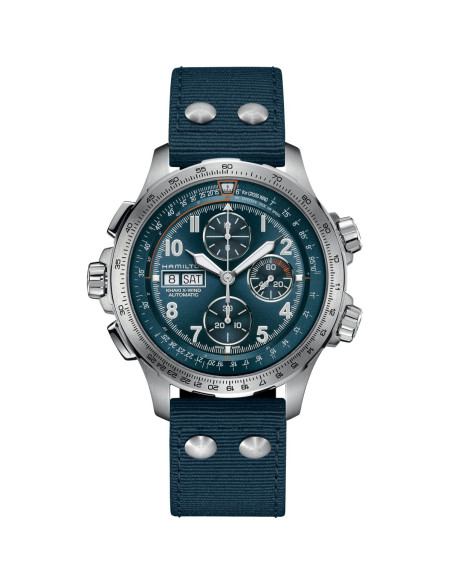 Reloj Hamilton Khaki Aviation X-Wind H77906940 | Cronógrafo automático azul 45 mm | Joyería Bellido