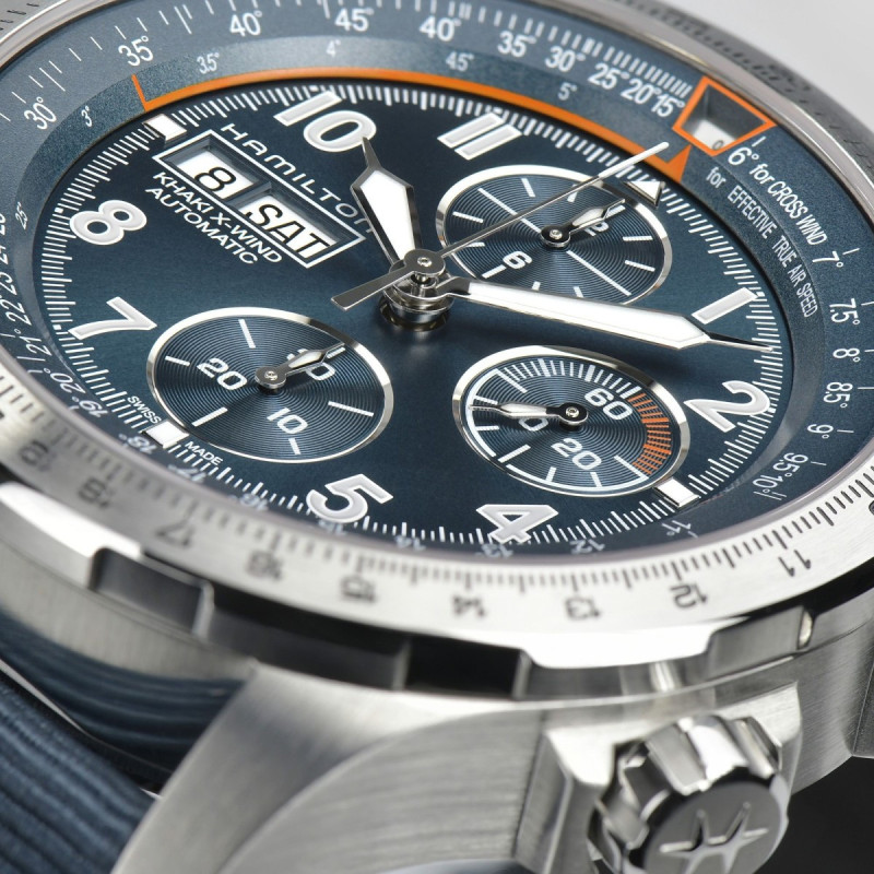 Reloj Hamilton Khaki Aviation X-Wind H77906940 | Cronógrafo automático azul 45 mm | Joyería Bellido