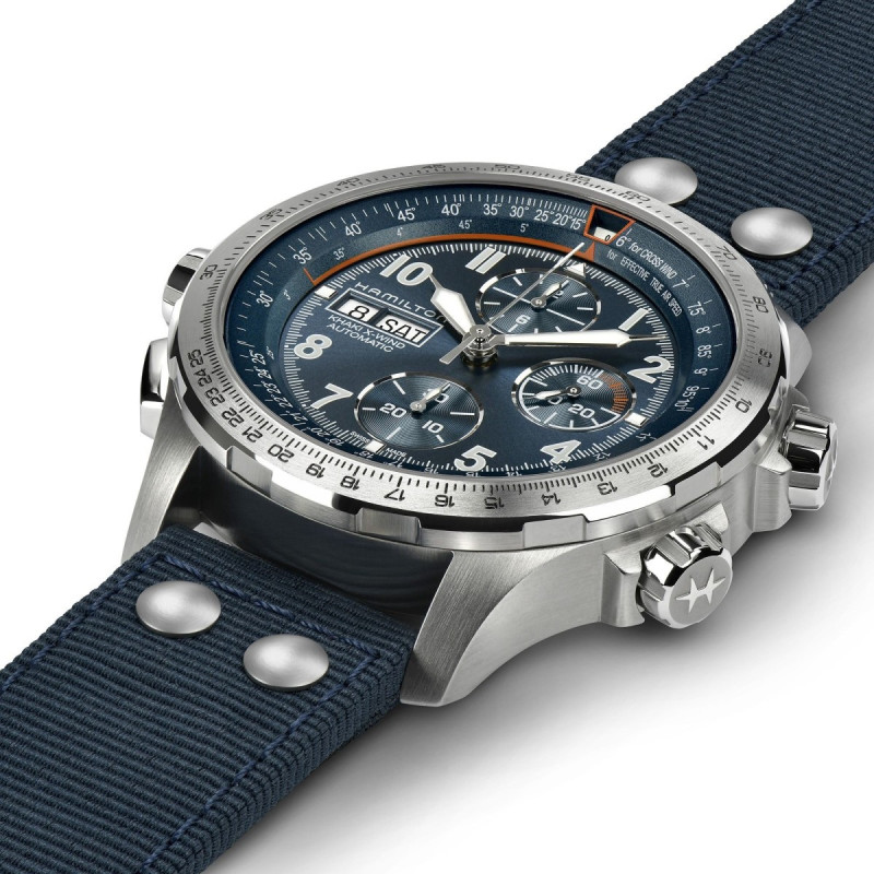 Reloj Hamilton Khaki Aviation X-Wind H77906940 | Cronógrafo automático azul 45 mm | Joyería Bellido