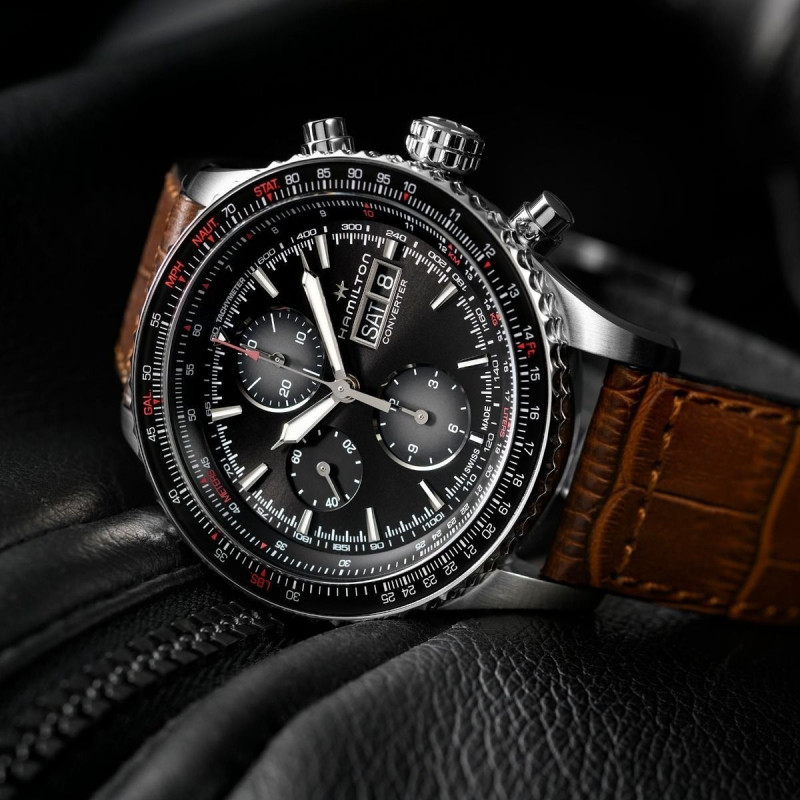 Reloj Hamilton Khaki Aviation Converter Auto Chrono H76726530 | Cronógrafo automático 44 mm piloto | Joyería Bellido