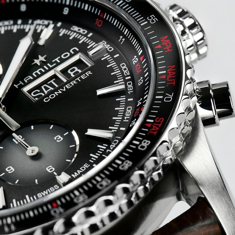 Reloj Hamilton Khaki Aviation Converter Auto Chrono H76726530 | Cronógrafo automático 44 mm piloto | Joyería Bellido