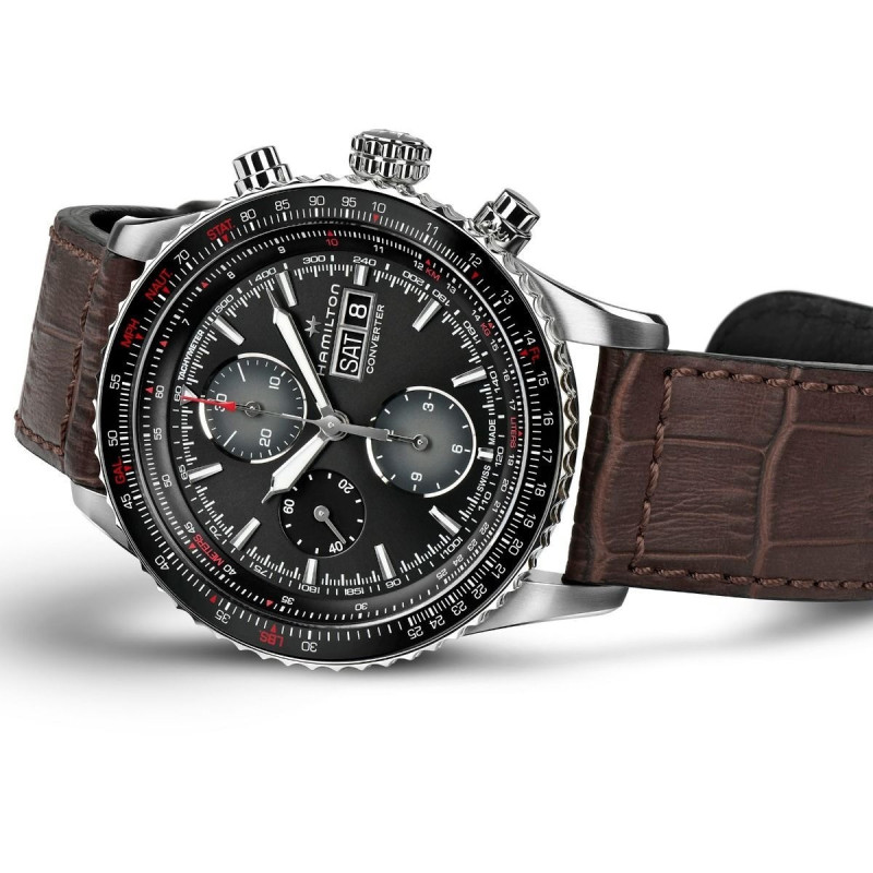 Reloj Hamilton Khaki Aviation Converter Auto Chrono H76726530 | Cronógrafo automático 44 mm piloto | Joyería Bellido