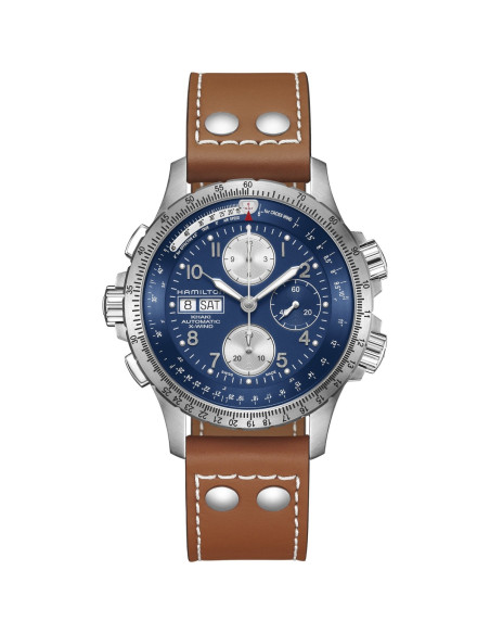 Reloj Hamilton Khaki Aviation X-Wind Auto Chrono H77506540 | Cronógrafo automático esfera azul 44 mm | Joyería Bellido