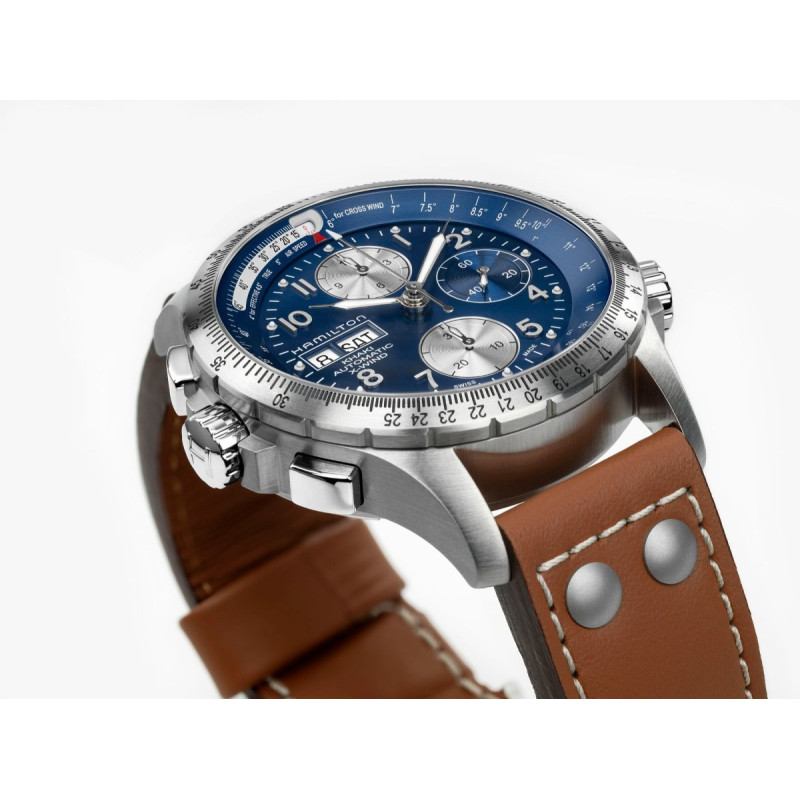 Reloj Hamilton Khaki Aviation X-Wind Auto Chrono H77506540 | Cronógrafo automático esfera azul 44 mm | Joyería Bellido