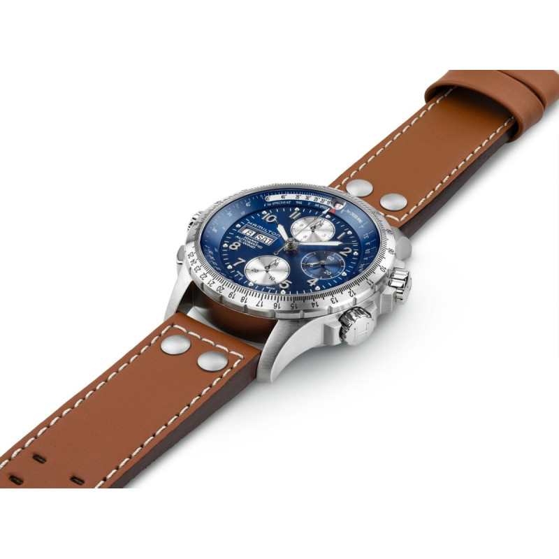 Reloj Hamilton Khaki Aviation X-Wind Auto Chrono H77506540 | Cronógrafo automático esfera azul 44 mm | Joyería Bellido