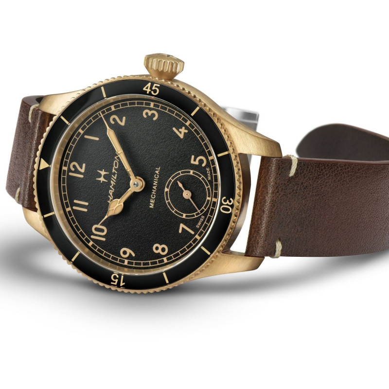 Reloj Hamilton Khaki Aviation Pilot Pioneer Bronze H76709530 | Mecánico 43 mm caja bronce | Joyería Bellido
