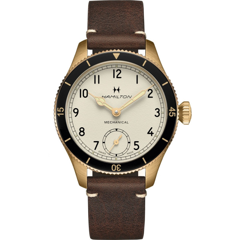 Reloj Hamilton Khaki Aviation Pilot Pioneer Bronce 43 mm H76709510  | Mecánico 50 h Reserva | Joyería Bellido