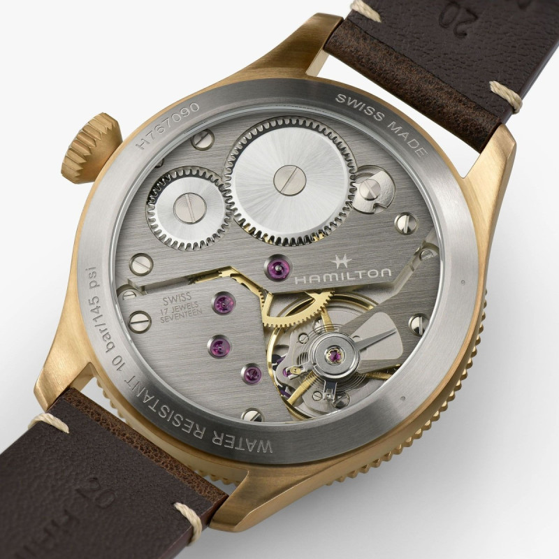 Reloj Hamilton Khaki Aviation Pilot Pioneer Bronce 43 mm H76709510  | Mecánico 50 h Reserva | Joyería Bellido