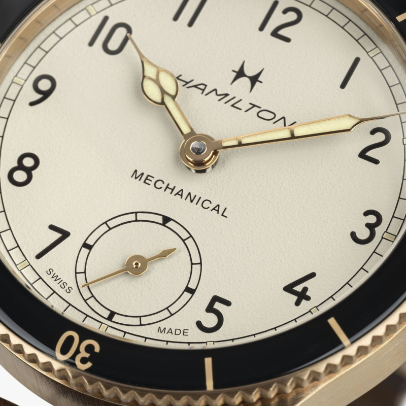 Reloj Hamilton Khaki Aviation Pilot Pioneer Bronce 43 mm H76709510  | Mecánico 50 h Reserva | Joyería Bellido