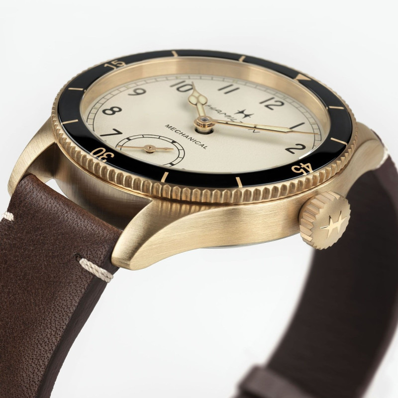 Reloj Hamilton Khaki Aviation Pilot Pioneer Bronce 43 mm H76709510  | Mecánico 50 h Reserva | Joyería Bellido