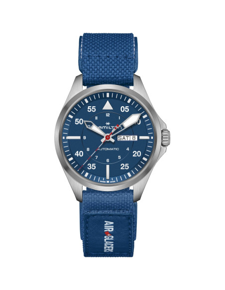 Reloj Hamilton Khaki Aviation Pilot Day Date Auto H64655941 | Automático, titanio y esfera azul | Joyería Bellido
