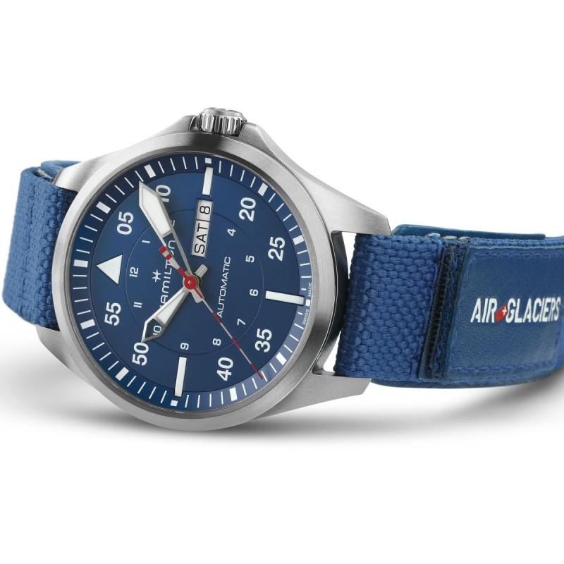 Reloj Hamilton Khaki Aviation Pilot Day Date Auto H64655941 | Automático, titanio y esfera azul | Joyería Bellido