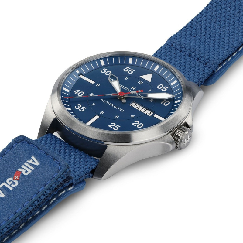 Reloj Hamilton Khaki Aviation Pilot Day Date Auto H64655941 | Automático, titanio y esfera azul | Joyería Bellido