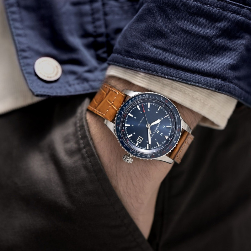 Reloj Hamilton Khaki Aviation Converter Auto Chrono H76645540 | Cronógrafo automático 44 mm azul | Joyería Bellido