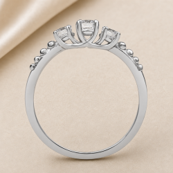 Solitario oro blanco tresillo · perfil del engaste, diamante creado 0,15 ct | Joyería Bellido
