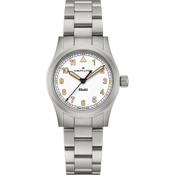 Hamilton Khaki Field Cuarzo 33mm Esfera blanca Brazalete de acero H69301110