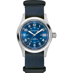 Hamilton Khaki Field Auto 38mm Esfera azul Correa NATO H70455940