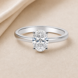 Solitario oro blanco de talla oval · diamante natural 1,00 ct | Joyería Bellido