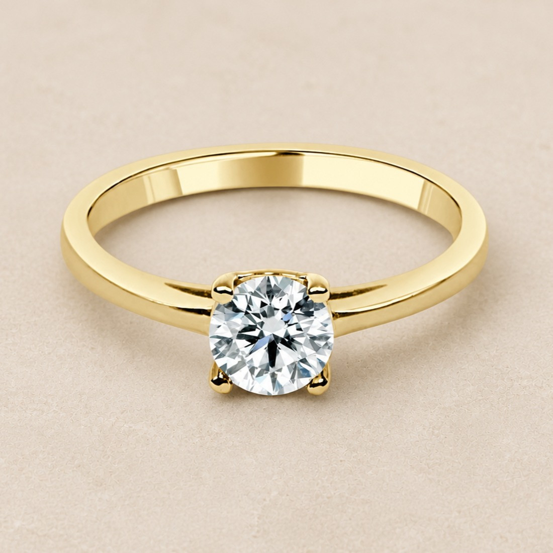 Solitario oro amarillo · diamante de laboratorio 0,50 ct