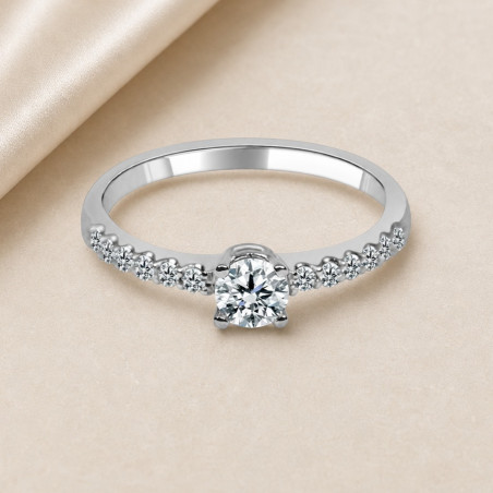 Solitario oro blanco · diamante de laboratorio 0,30 ct